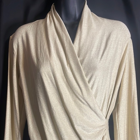 NWT Gold Drape Front Top medium - Picture 2 of 5